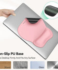 Super Comfy Gel Wrist Rest Mouse Pad With Ergonomic Support Non Slip Surface Pink Desk Mat on laptop