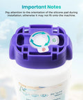 Leak Resistant Refillable Bottle For Swiffer Power Mop 720 ML No Fuss Fit Grab And Go Spill Proof Refills Easy To Use Cuts Down Refills Durable BPA Free Container For Cleaner Mopping purple cap orientation guide