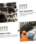 Built Tough Four Pack Fish Eye Threaded Rod End Bearings Featuring Durable Copper Housings For Rock Solid Industrial Linkages and Easy Mounting.