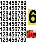 Reflective Mailbox Numbers Set Digits 0 Through 9 With Transfer Tape Self Adhesive Waterproof Digit Stickers for easy visibility