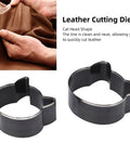 Cat Head Leather Cutting Die Set In Alloy Steel Pro Grade Hollow Punch Tools with two sizes for crafting projects
