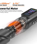 Cordless Tattoo Gun With 2300mAh Battery showing smart display and internal motor components, lightweight aluminum frame.