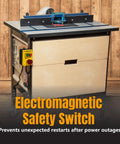 Magnetic Safety Switch with Emergency Stop on table saw for 120V tools prevents restarts after outage, upgrades power tool safety