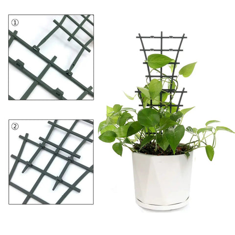 Mini Plant Trellis Garden Trellis For Climbing Plants Outdoor PP Plastic Superimposed Potted Plant Support Flower Supports Set Of 4