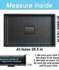 Diagram showing fit guide for Heavy Duty Sink Grid 26-Inch By 14-Inch Stainless Steel Kitchen Protector Rack, with measurements.
