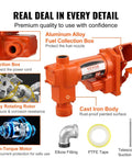 Heavy Duty 12V DC Fuel Transfer Pump 16 GPM Gasoline Extractor Kit For Tractors with aluminum alloy box and cast iron body.