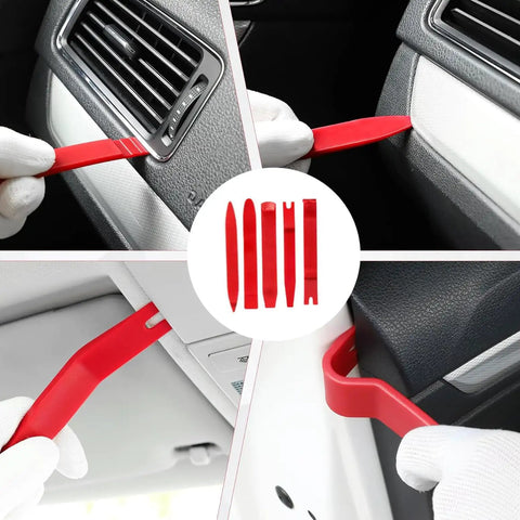 Magnetic Flexible Claw Grabber Pickup Tool With LED Light For Cars 24 Inch Reach 25 Piece Car Tool Kit Built For Snagging Loose Screws Vents Dashboard Pieces And Hard To Reach Bits shown with interior trim removal