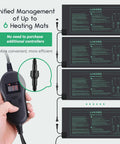 Six Pack 30W Seedling Heating Mats 10 By 20.75 Inches With Digital Thermostat Controller shown with connection details