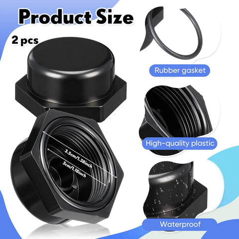 2 Pack NMO Antenna Mount Cap With O Ring Seal Dust Weather Rain Cover Black Heavy Duty Plastic For Secure Weather Protection