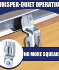Top-Hung Sliding Door Roller Kit With 4 Durable Wardrobe Wheels for Bypass Closet and Kitchen Doors, installed view