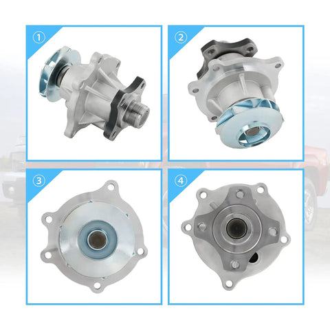 Tough As Nails Water Pump And Gasket Replacement Kit Fits Chevrolet GMC Colorado Trailblazer Canyon detailed view showing pump assembly.
