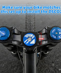 Top view of Direct Mount Bar Clamp MTB Stem for 31.8mm bars on dual crown fork, showing mounting and adjustment features.