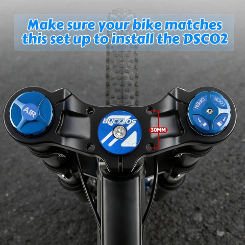 Top view of Direct Mount Bar Clamp MTB Stem for 31.8mm bars on dual crown fork, showing mounting and adjustment features.
