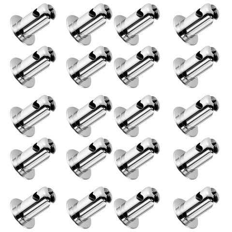 Heavy Duty Stainless Steel Quarter Turn Fasteners 20 Pack Chrome Plated 7/16 Oval Button Latches in a grid layout.