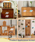 Clear Acrylic Bear Router Template 12X5 Inch used in various wood furniture designs showcasing seamless bear shapes.