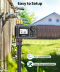 Two Pack Water Timer With Brass Inlet For Sprinkler Systems Rain Delay Manual And Automatic Drip Irrigation.