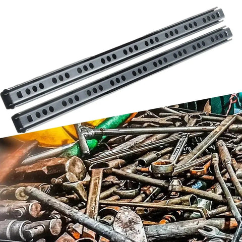 Two Pack Ball Bearing Drawer Slides 13 Inch Heavy Duty Steel Rails For Kitchen Cabinets And Office Furniture shown on metal background