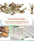 Heavy Duty 100 Piece Self Drilling Drywall Anchors And Screws Hollow Wall Expansion Kit With Deep Thread Design For Secure Mounts In Drywall Concrete Plasterboard And More, carbon steel anchors