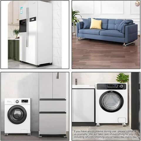 Triharyar Heavy Duty Appliance Rollers With 360 Degree Swivel Wheels and Telescopic Adjustable Legs for moving heavy fridge safely on tile.