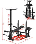 8 In 1 Weight Bench Set For Home Gym Foldable Bench With Preacher Curl Pad Lat Pulldown Leg Extension Leg Curl And Bench Press