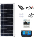 100W Semi Flexible Monocrystalline Solar Panel USB Output For Off-Grid Power with accessories including charge controller and cables