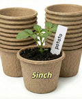 20 Pack 5 Inch Biodegradable Peat Pots With 20 Plant Labels, Drainage Holes, Breathable Nursery Pots For Seed Starting