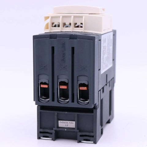 Three Pole Contactor With 110V AC Coil, 40 Amp Load Rating, LC1D40A LC1D40AF7 Series, front view