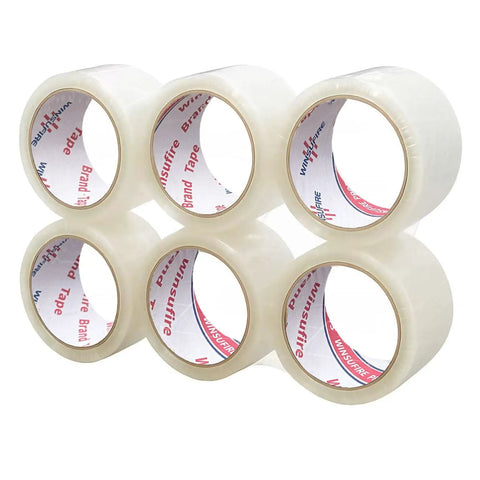 Heavy Duty Packing Tape For Shipping And Moving, Clear, 6 Rolls, 390 Yards Total, 1.88 Inch Wide By 65 Yards Each, Tape That Sticks Like Crazy