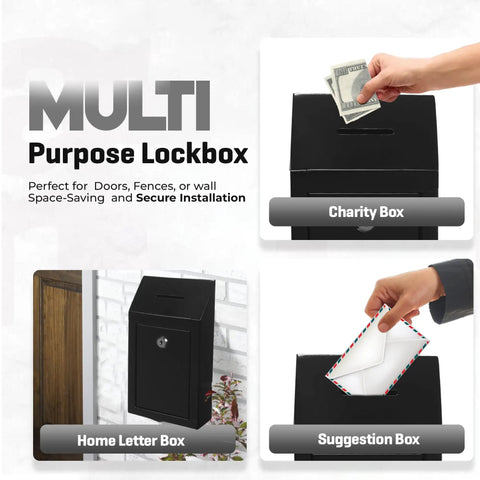 Heavy Duty Metal Donation Box With Slot And Lock For Cash Drops A No Nonsense Solution For Donations Suggestions Or Ballots Pre Drilled