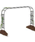 Ultra Wide Garden Arch Trellis 11.75ft By 8.53ft Sturdy Metal Outdoor Arbor With Vines Black Wedding Archway For Lawn