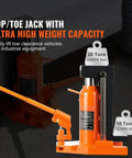 Heavy Duty Hydraulic Toe And Top Lift Jack Delivering 20 Ton Muscle for low clearance vehicle lifting with orange design.