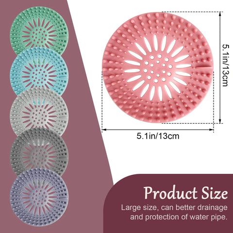 Banish Clogged Drains Fast With This Flexible Drain Strainer Set, Solid Snag Catcher Hair Filter, Stretchy Rubber Sink Protector, Easy Splash Multi Color Bath Nets 6 Pack