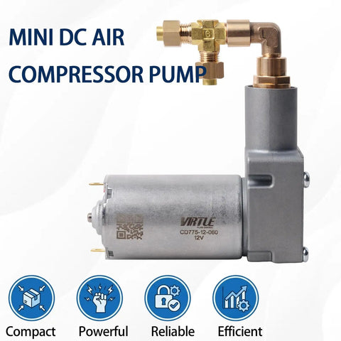 Dc Air Suspension Compressor Pump, Compact Low Profile Design With Brass Quick Connect Fittings, Delivers High Pressure Over 145 Psi For Air Ride Seats, Rv, Truck And Forklift Industrial Use Easy Install