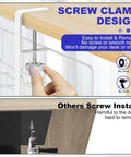 15.7 Inch Under Desk Cable Management Tray No Drill Clamp Mount Heavy Duty Steel Wire Organizer for Standing Desks comparison