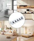 Heavy Duty Broom Holder Wall Mount Organizer 2 Pack With 5 Adjustable Slots And 6 Foldable Hooks in kitchen, bathroom, living room, bedroom