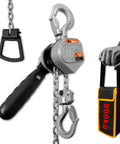 Beefy Mini Lever Hoist 1/2 Ton Come Along With 10 Ft Lift Aluminum Alloy Chain Hoist G80 Safety Hook Portable with storage bag