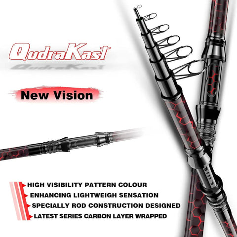 Travel Ready High Carbon Fiber Telescopic Fishing Rod And 12 Plus 1 Full Metal Spinning Reel Combo With X Warp Pattern Design