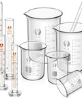 Thick Borosilicate Glass Beaker Set With Graduated Cylinders And Stirring Rods For Science Lab Gear 50 100 250 500 1000 Milliliters