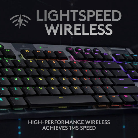 Game Changing Tenkeyless Wireless Mechanical Gaming Keyboard Featuring Crisp Tactile Switches Slick Syncable RGB Lighting Zero Lag Wireless Connection And Heavy Duty All Day Battery For Battle Ready Setups Black close-up of keys and lighting