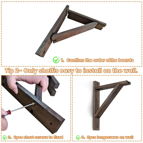 Rustic Wood Wall Mount Bracket Set Of 2 For Hanging Pendant Lights Planters And DIY Decor Natural Triangle Shelf With Adjustable Plug In Cord Kit Farmhouse And Industrial Home Decor