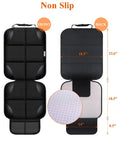 Kid Car Seat Protector For Back Seat, Durable 600D Fabric Waterproof Cover With Thick Pad And Non Slip Backing, 2 Pack, Black.