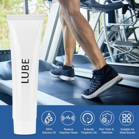 Two Pack Treadmill Belt Lubricant For Quiet Smooth Operation And Longer Treadmill Life, Cuts Belt Noise And Hesitation, Extends Motor Lifespan, Works With Most Treadmills. White silicone oil tube for treadmill belt use.