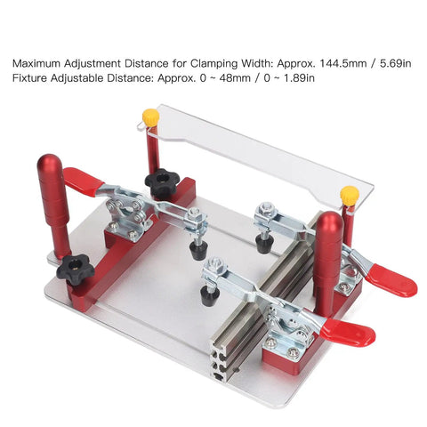 Pro Grade Woodworking Coping Sled With Adjustable 0 To 48mm Fixture And Clamp, 144.5mm Clamping Width, aluminum sled