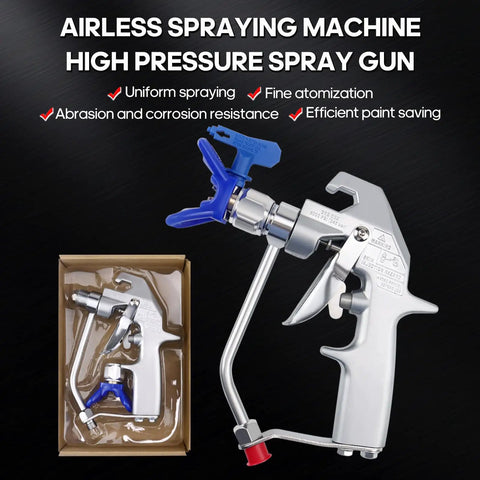 Top Shelf Airless Paint Spray Gun With Reversible 517 Nozzle Tip, 5000 Psi Heavy Duty Workhorse For Smooth Wall Coats, Compatible Zt Series, Works Like A Dream For Pros in packaging, showing nozzle and body.