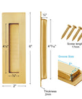 Diagram of 6 Inch Recessed Finger Flush Door Pulls For Pocket And Sliding Barn Doors In Brushed Gold Stainless Steel with screws