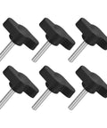 Rock Solid 6 Pack M4 X 20mm Tee Wing Knobs Stainless Steel Thumb Screws for easy hand tightening in woodworking projects.