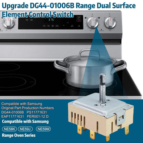 Dual Infinite Switch Replacement For Range Oven Surface Element Control Easy Install No Fuss Heat Regulation And Precise