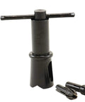 Pro Level Self Aligning Tap And Reamer Holder Kit featuring heavy duty hardened guide jaws, versatile tool for precise alignment.