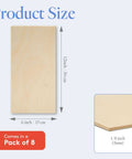 Front view of Baltic Birch plywood sheet, 6 x 12 in, 3 mm (1/8 in) thick, pack of 8 sheets