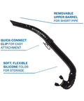 Apnea Freedive Snorkel With Foldable J Tube Design And Removable Upper Barrel Soft Silicone Mouthpiece Lightweight Surface Breather
